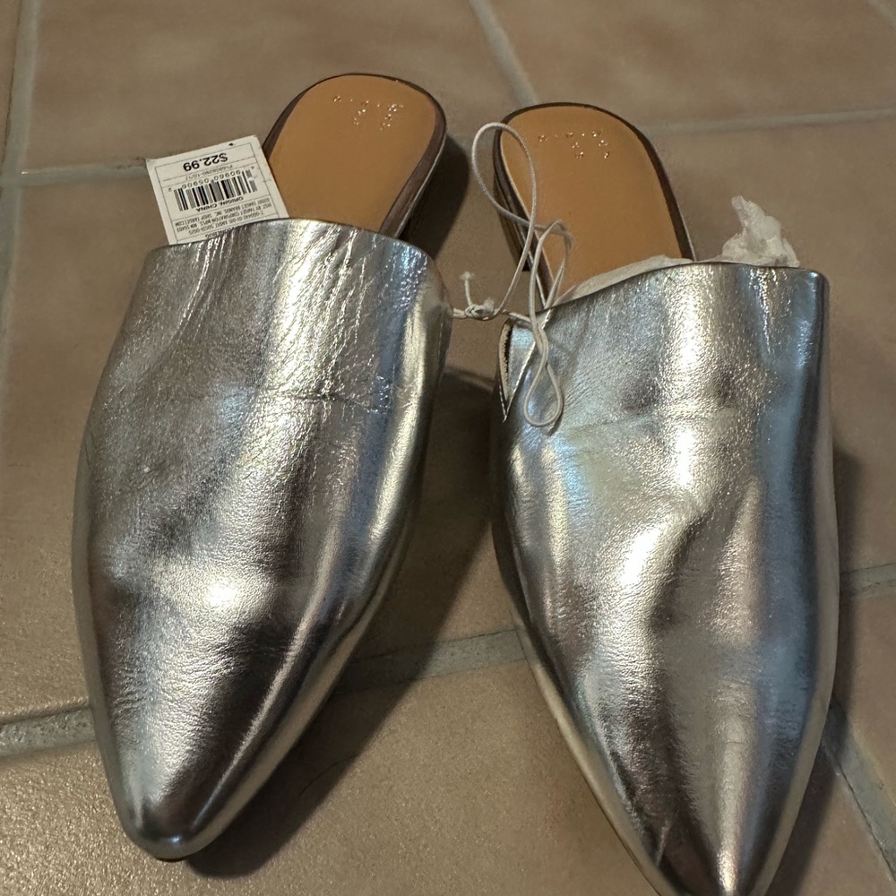 Silver Women's Mules